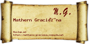 Mathern Graciána névjegykártya